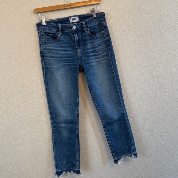 Paige Skyline Skinny Crop Denim Jean Blue Size 29 - Picture 2 of 12